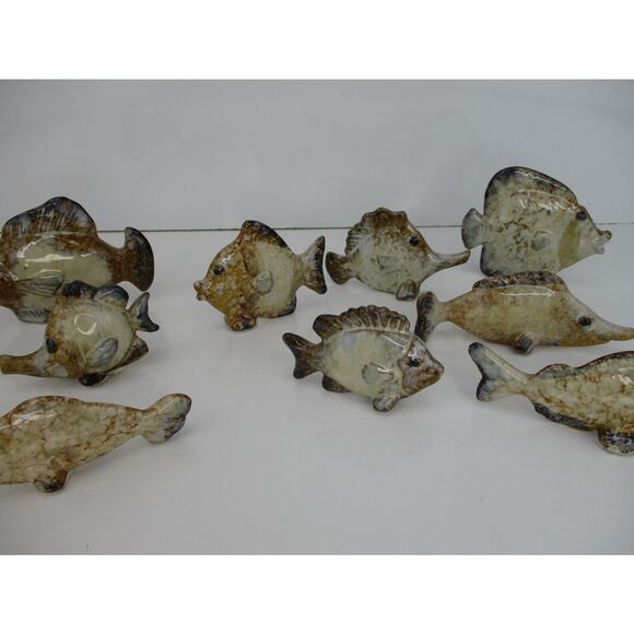 Ceramic Fish Different Fish Poses and Sizes Lot of 10 - Picture 7 of 10
